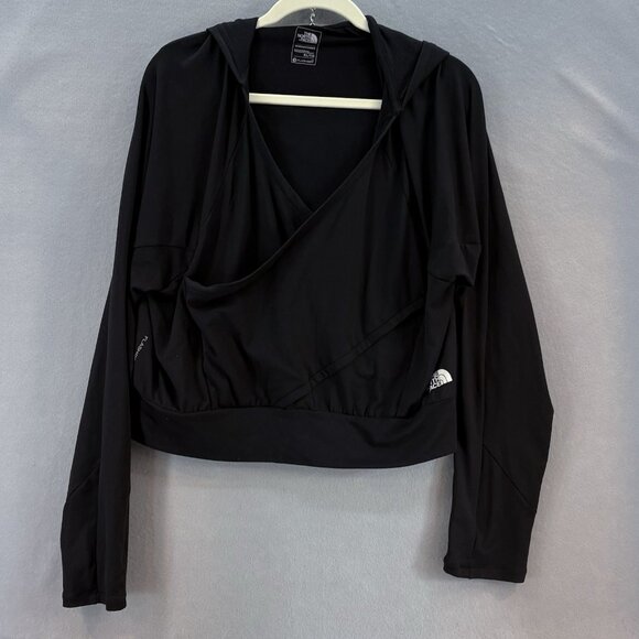 The North Face Tops - The North Face Motivation Wrap Cropped Hoodie Black‎ Size X-Large Flashdry